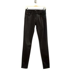 HUDSON Natalie Midrise Pandora Skinny Black Coated Jeans Size: 29
